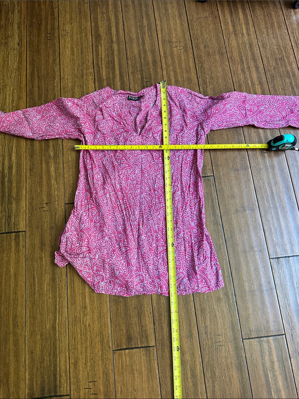 Pink Paisley Long Sleeve Tunic Top